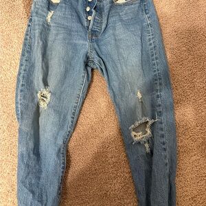 Distressed Blue Denim Jeans Levi